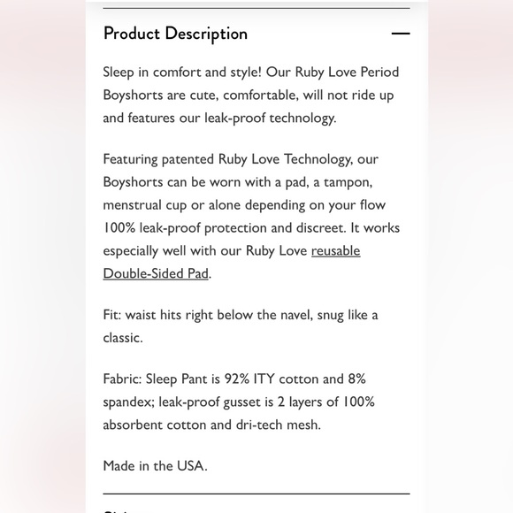 Ruby Boyshorts with Leak-Proof Protection. Size Medium. Black. {1026} - Picture 5 of 7